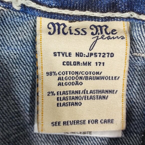 Miss Me jean mid shorts women's sz 28 hard washed denim blue embroidered pockets - Picture 8 of 13